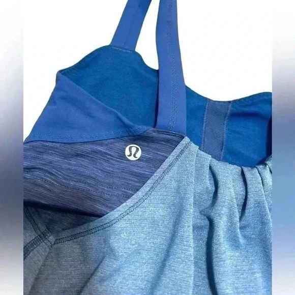 LULULEMON BLUE TANK TOP WITH BUILT IN BRA - Picture 5 of 7